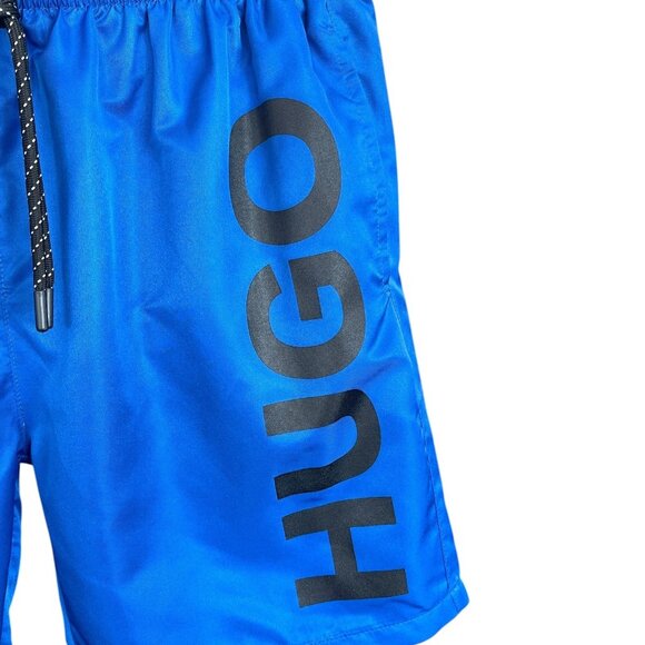 BOSS by Hugo Boss Men's Quick-Drying Large Contrast Logo Swim Shorts Blue Size L - Picture 3 of 6